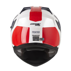 Casco Shaft Pro Mx400Dv Frontier Blanco Rojo Visor Iridium Azul