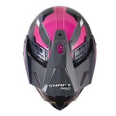 Casco Shaft Pro Mx400Dv Frontier Gris Fucsia Visor Iridium Morado
