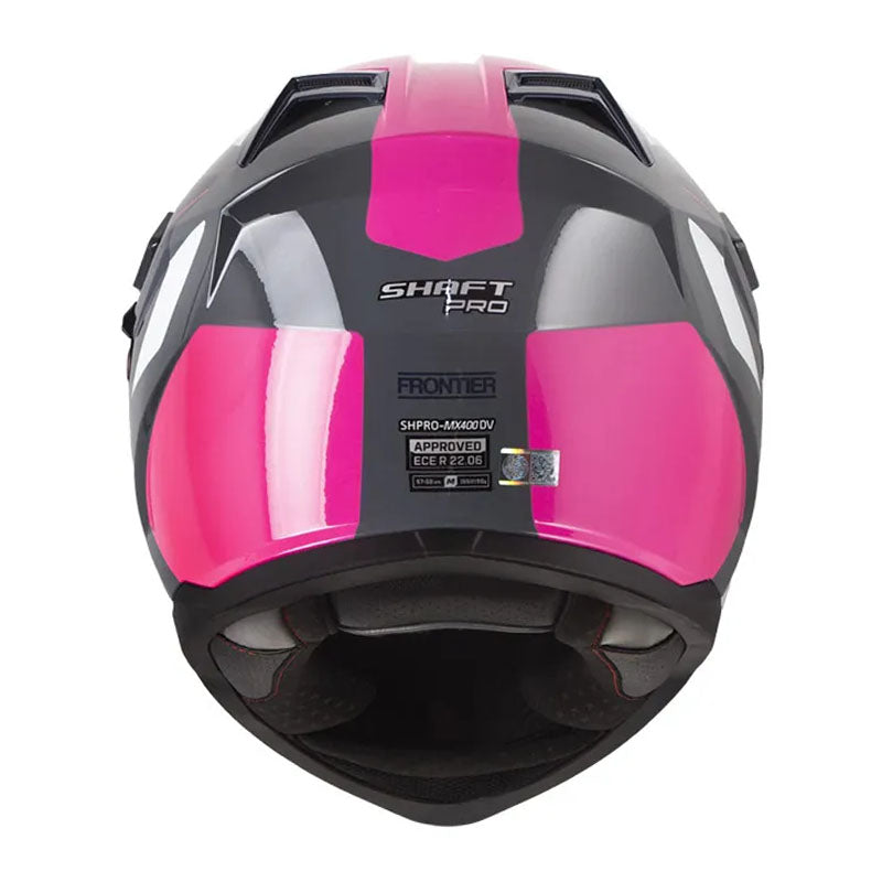 Casco Shaft Pro Mx400Dv Frontier Gris Fucsia Visor Iridium Morado