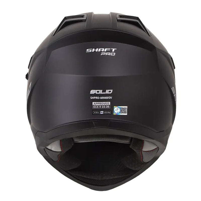 Casco Shaft pro Mx400D Solid Negro Silver Visor Iridium Rojo