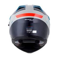 Casco Shaft pro Mx400DV Proton Gris Claro Azul Visor Iridium Naranja