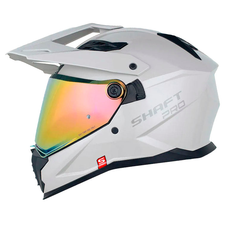Casco Shaft pro Mx400DV Solid Arena Claro Arena Visor Iridium Rojo