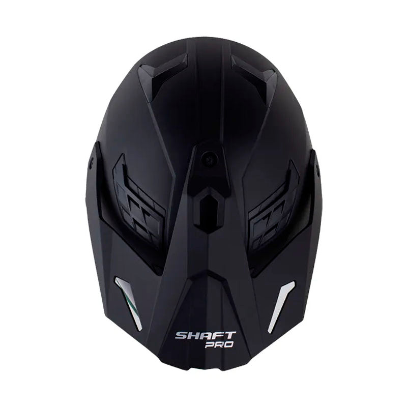 Casco Shaft pro Mx400DV Solid Negro Holografico Dorado Visor Iridium Dorado