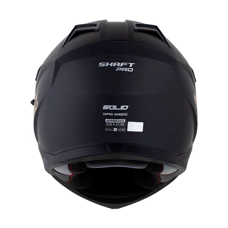 Casco Shaft pro Mx400DV Solid Negro Holografico Dorado Visor Iridium Dorado