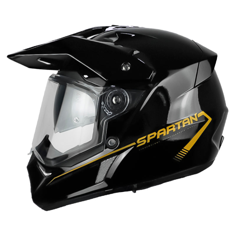 Casco Spartan Wolf Ds Solid Negro Dorado