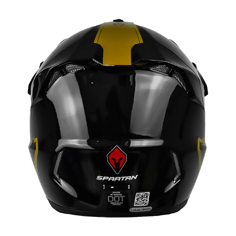 Casco Spartan Wolf Ds Solid Negro Dorado