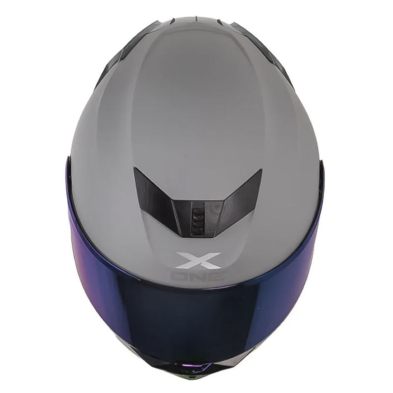 Casco X-One X-500 Rs Solid Gris Visor Iridium Azul
