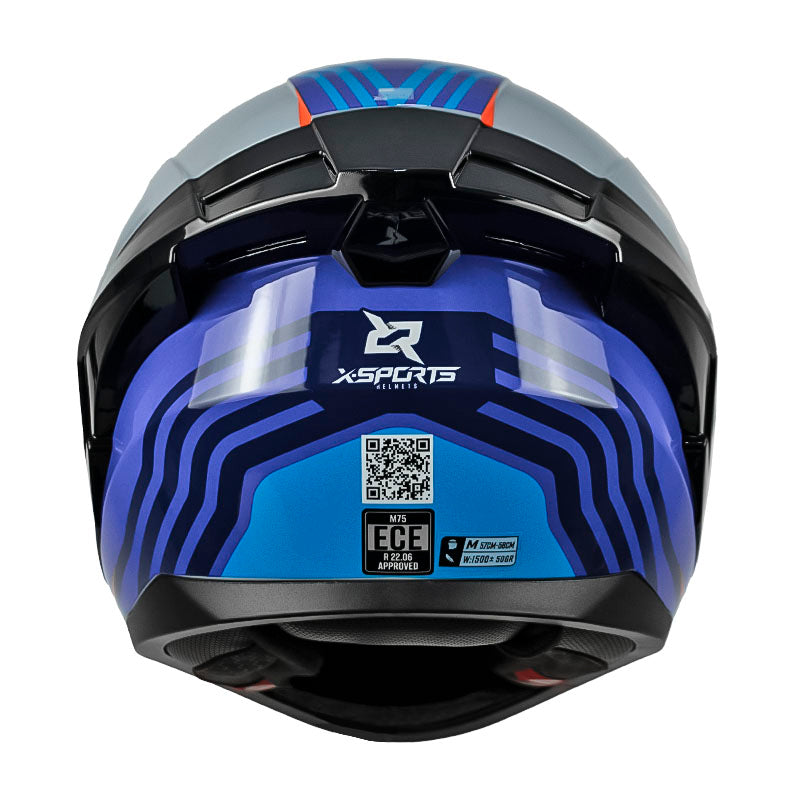 Casco X-Sports M75 Hoxa Azul Gris
