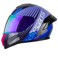 Casco X-Sports M75 Hoxa Morado Azul