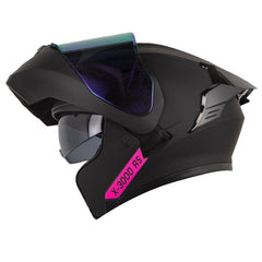Casco X One X-3000Rs Solid Negro Fucsia Visor Iridium Morado