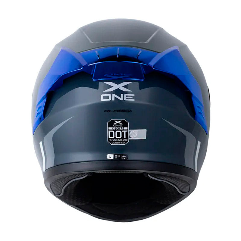 Casco X One X-500 Rs Bladez Gris Oscuro Gris Visor Iridium Azul