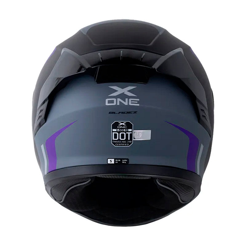 Casco X One X-500 Rs Bladez Negro Morado Visor Iridium Azul