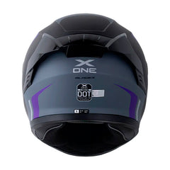 Casco X One X-500 Rs Bladez Negro Morado Visor Iridium Azul