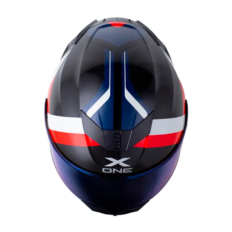 Casco X One X-500 Rs Broken Gris Oscuro Gris Claro Visor Iridium Azul
