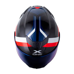 Casco X One X-500 Rs Broken Gris Oscuro Gris Claro Visor Iridium Azul