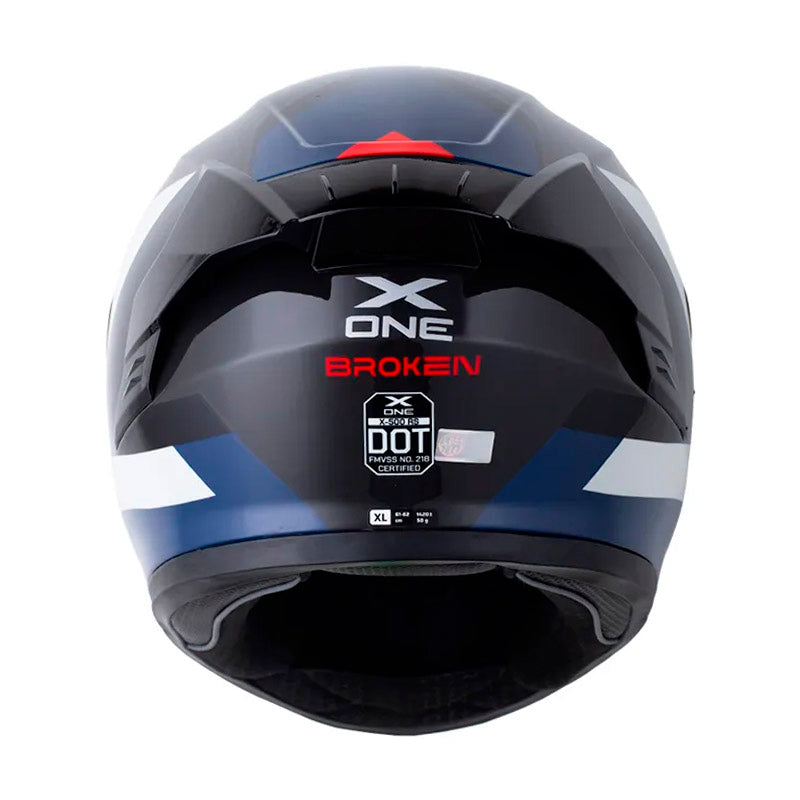 Casco X One X-500 Rs Broken Gris Oscuro Gris Claro Visor Iridium Azul