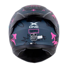 Casco X One X-500 Rs Gritty Gris Fucsia Visor Iridium Morado