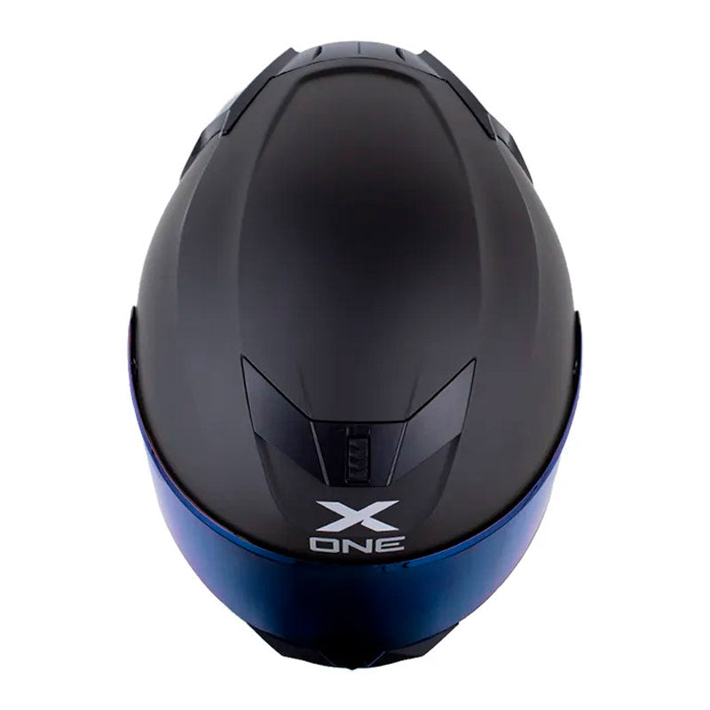 Casco X One X-500 Rs Solid V2 Gris Negro Visor Iridium Azul