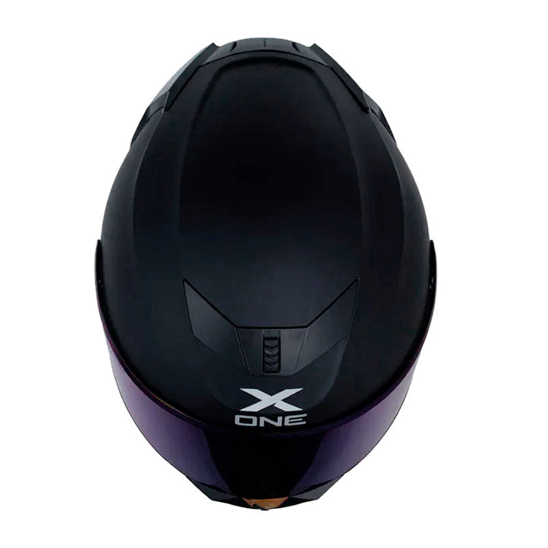 Casco X One X-500 Rs Solid V2 Negro Amarillo Neon Visor Iridium Azul
