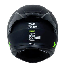 Casco X One X-500 Rs Solid V2 Negro Amarillo Neon Visor Iridium Azul