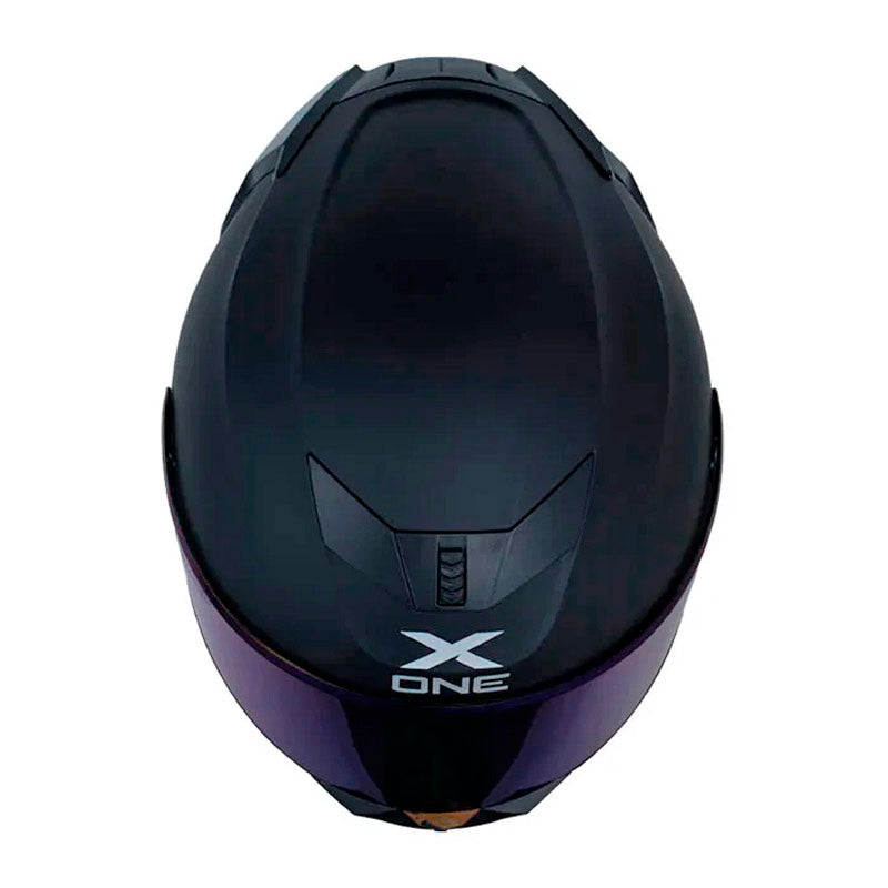 Casco X One X-500 Rs Solid V2 Negro Azul Visor Iridium Azul