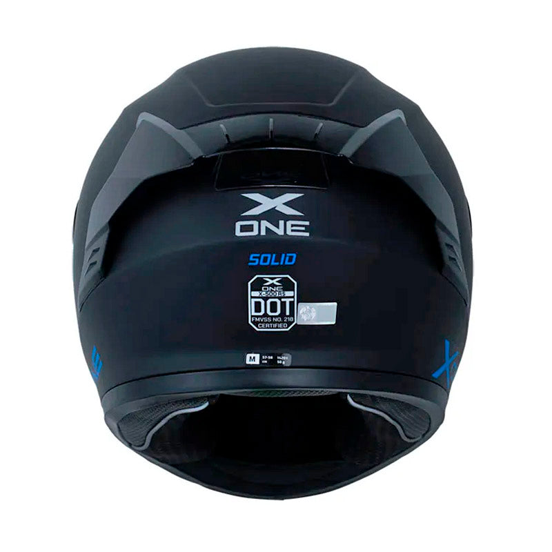 Casco X One X-500 Rs Solid V2 Negro Azul Visor Iridium Azul