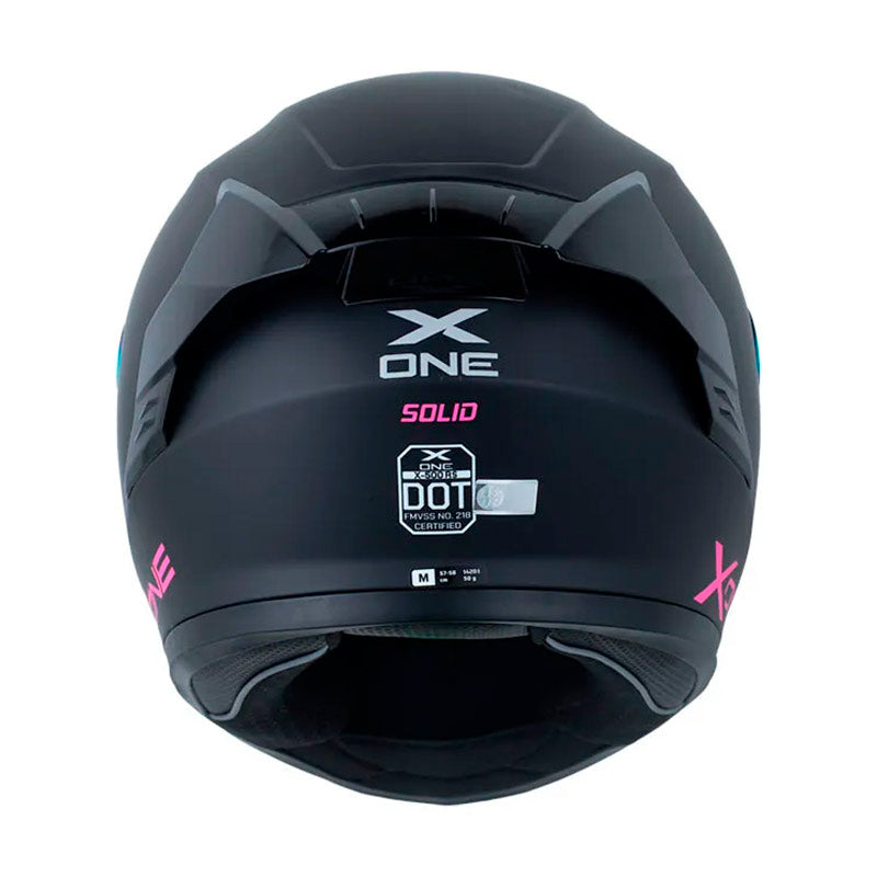 Casco X One X-500 Rs Solid V2 Negro Fucsia Visor Iridium Morado