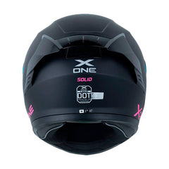 Casco X One X-500 Rs Solid V2 Negro Fucsia Visor Iridium Morado