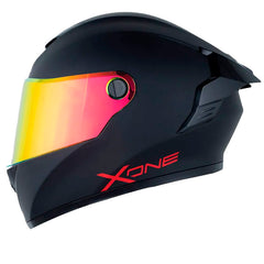 Casco X One X-500 Rs Solid V2 Negro Rojo Visor Iridium Rojo