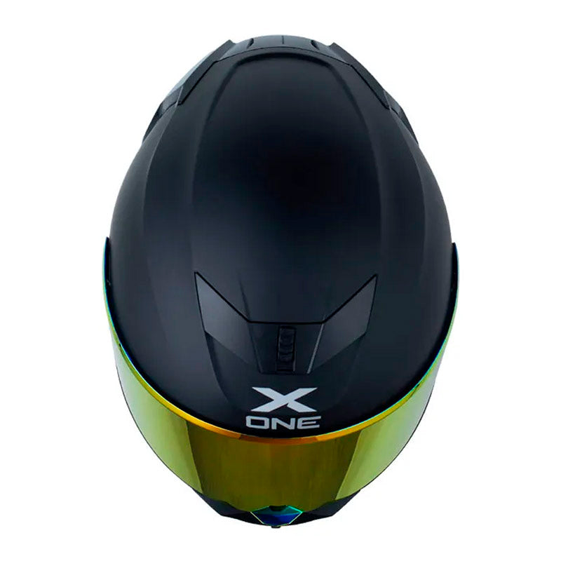 Casco X One X-500 Rs Solid V2 Negro Rojo Visor Iridium Rojo