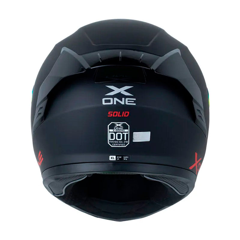 Casco X One X-500 Rs Solid V2 Negro Rojo Visor Iridium Rojo