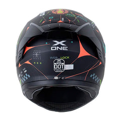Casco X One X-500 Rs Web Lock+ Negro Amarillo Neon Visor Iridium Dorado