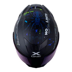 Casco X One X-500 Rs Web Lock+ Negro Azul Visor Iridium Azul