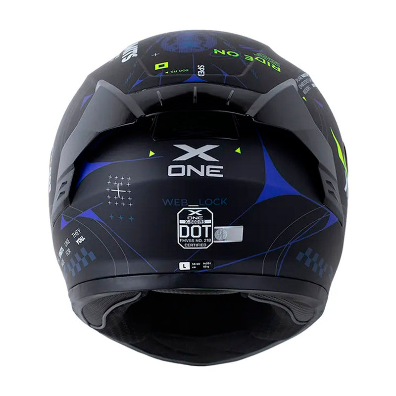 Casco X One X-500 Rs Web Lock+ Negro Azul Visor Iridium Azul