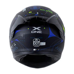 Casco X One X-500 Rs Web Lock+ Negro Azul Visor Iridium Azul