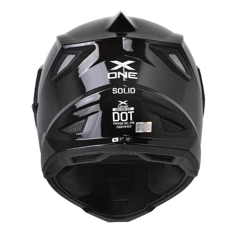Casco X One X-Mx328 Dv Solid Negro Silver Visor Iridium Azul