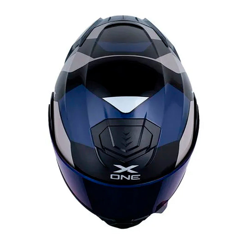 Casco X_One X-3000Rs Aiwe Negro Azul Oscuro Visor Iridium Azul