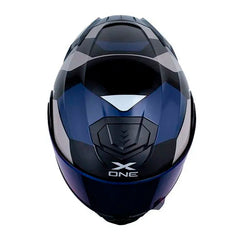 Casco X_One X-3000Rs Aiwe Negro Azul Oscuro Visor Iridium Azul