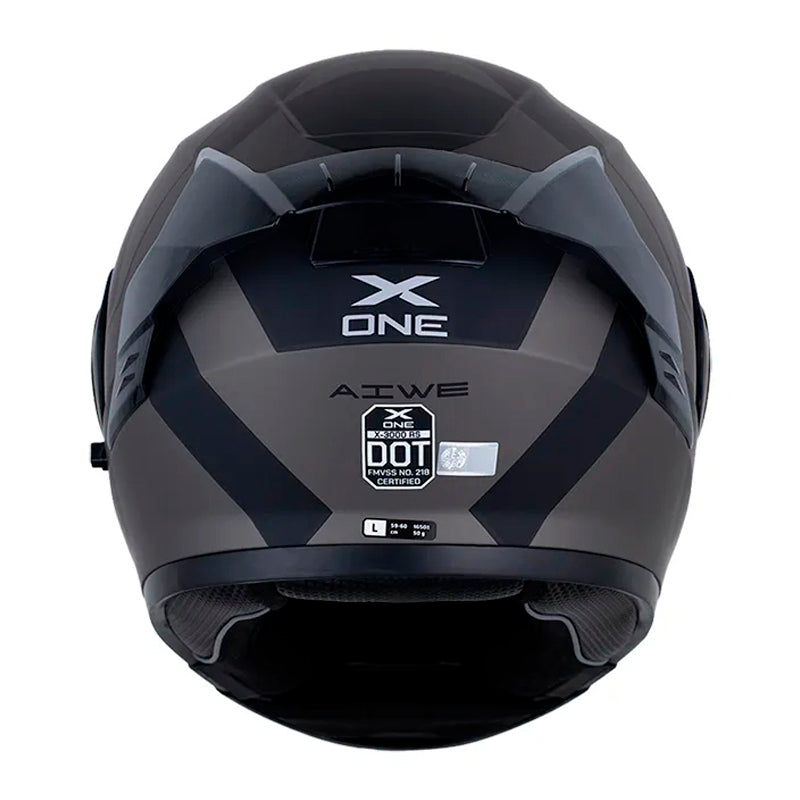 Casco X_One X-3000Rs Aiwe Negro Gris Oscuro Visor Iridium Azul