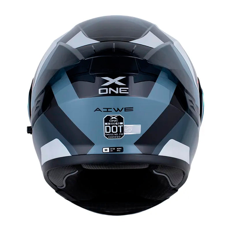Casco X_One X-3000Rs Aiwe Negro Gris Oscuro Visor Iridium Rojo