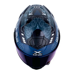 Casco X_One X-3000Rs Cbr Azul Oscuro Azul Visor Iridium Azul