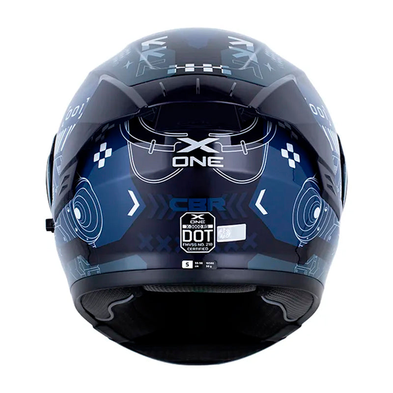 Casco X_One X-3000Rs Cbr Azul Oscuro Azul Visor Iridium Azul