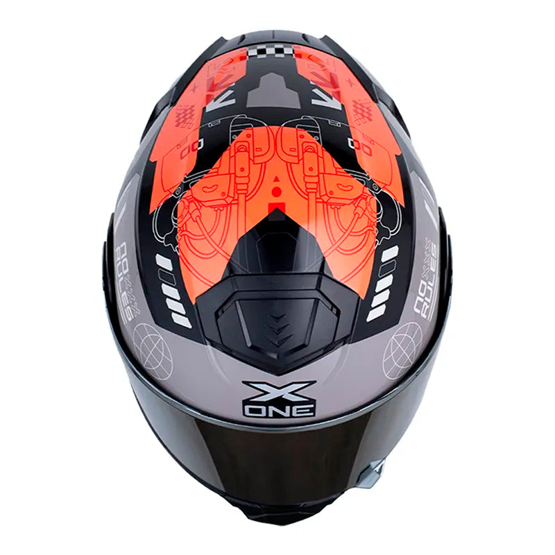 Casco X_One X-3000Rs Cbr Negro Gris Visor Iridium Silver