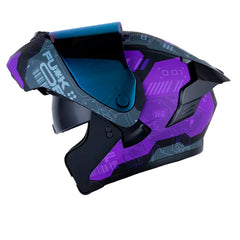 Casco X_One X-3000Rs Cbr Negro Morado Visor Iridium Azul