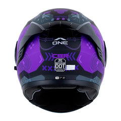 Casco X_One X-3000Rs Cbr Negro Morado Visor Iridium Azul