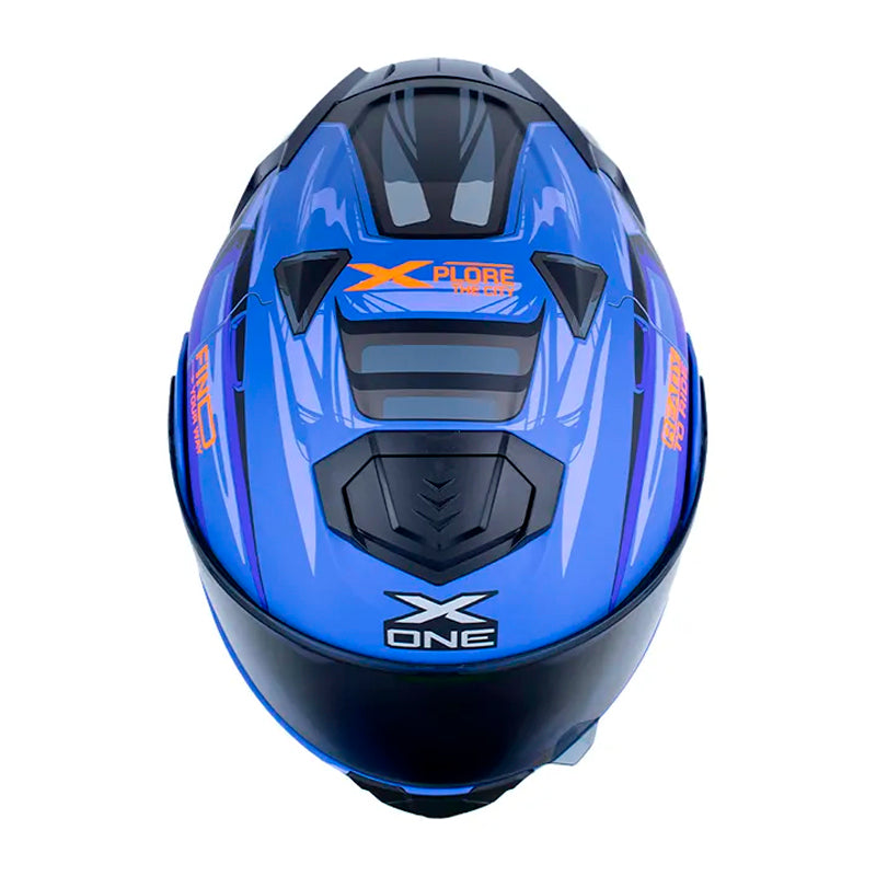 Casco X_One X-3000Rs Engine Azul Gris Visor Smoke