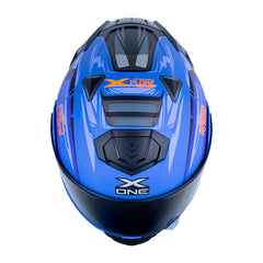 Casco X_One X-3000Rs Engine Azul Gris Visor Smoke