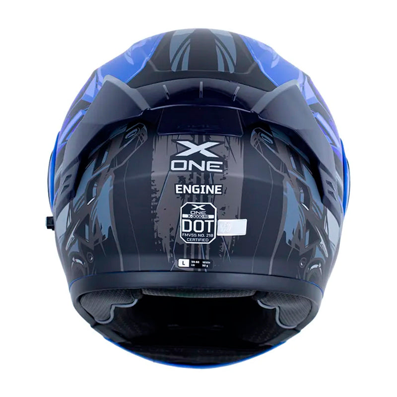 Casco X_One X-3000Rs Engine Azul Gris Visor Smoke