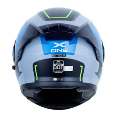 Casco X_One X-3000Rs Enox Azul Amarillo Neon Visor Iridium Azul