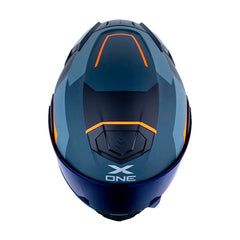 Casco X_One X-3000Rs Enox Gris Naranja Neon Visor Iridium Azul